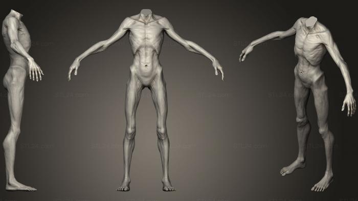 Статуэтки герои, монстры и демоны (Лепка тела 2, STKM_0698) 3D модель для ЧПУ станка